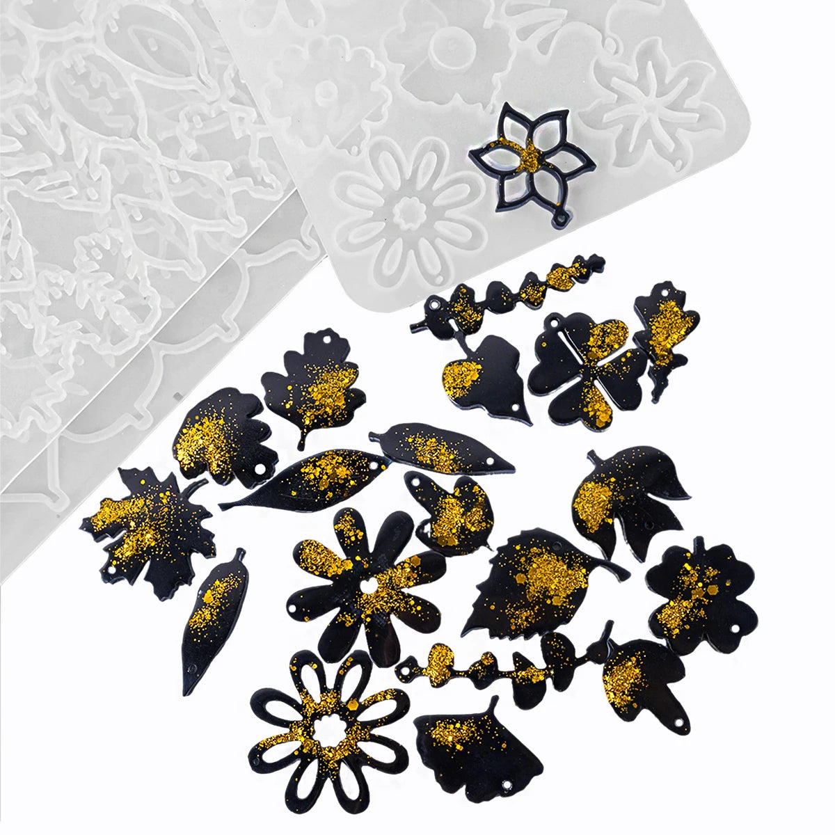 Flower Leaves Resin Earring Molds