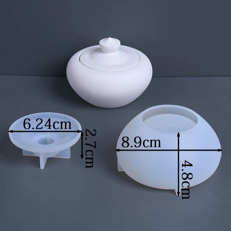 Teapot Jar with Lid Silicone Molds Set