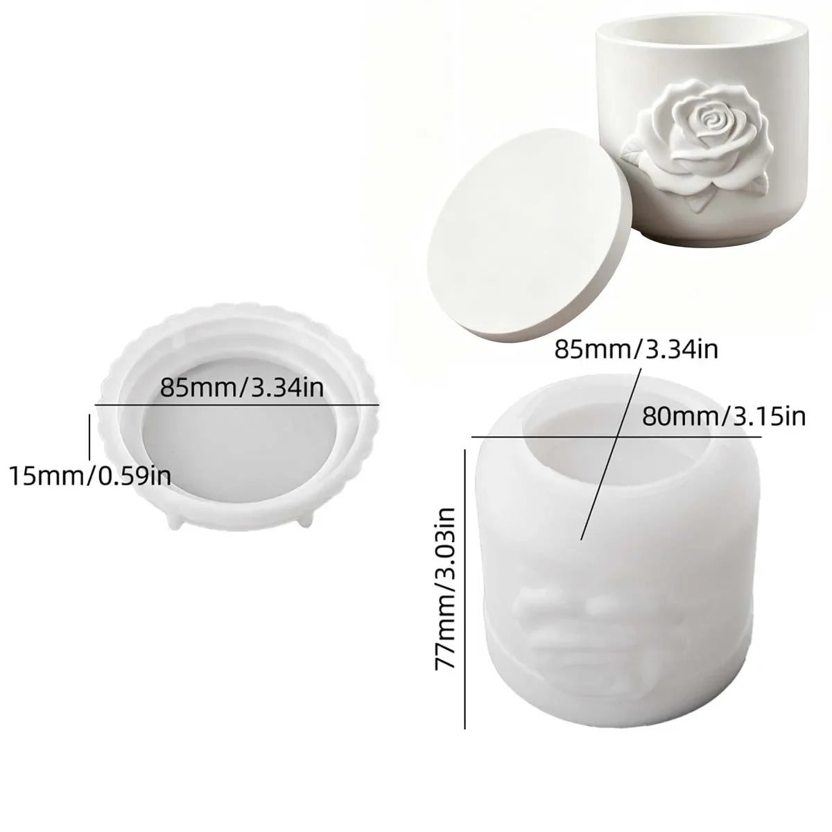 Velura Botanical Relief Candle Jar Silicone Mold