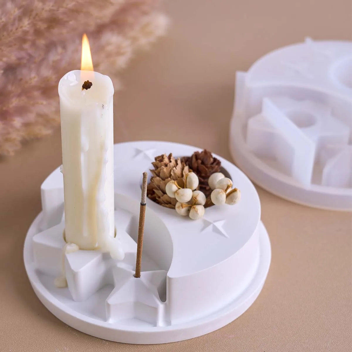 Combination Candle Holder Silicone Mold.