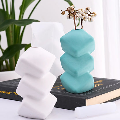 Oblique Square Vase Silicone Mold.