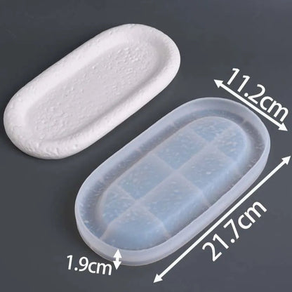 Lunar Rock Candle Cup Tray Silicone Mold.