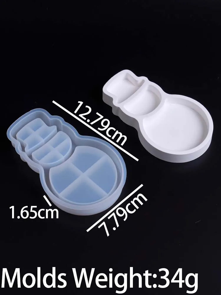 Locun Sectioned Christmas Trinket Tray Silicone Mold Snowman