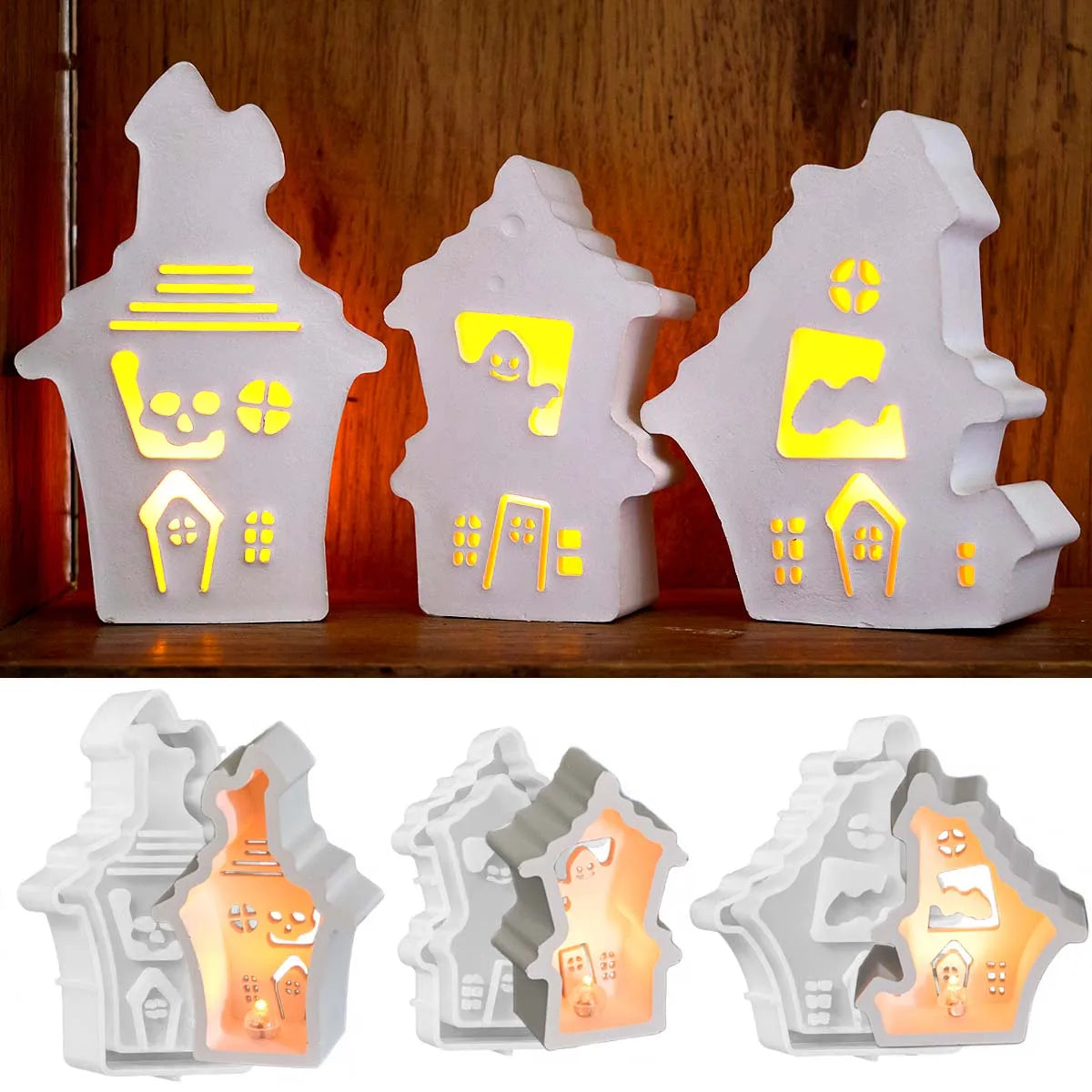 Ghostly House Ornament Silicone Mold