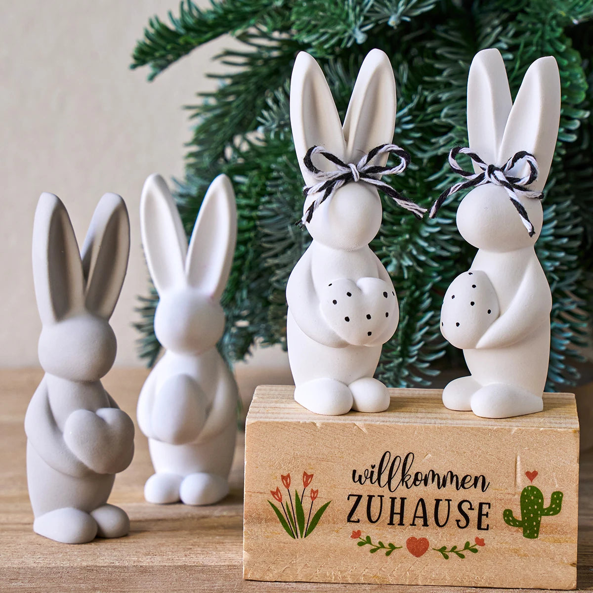 Standing Bunny Silicone Mold with Egg or Heart