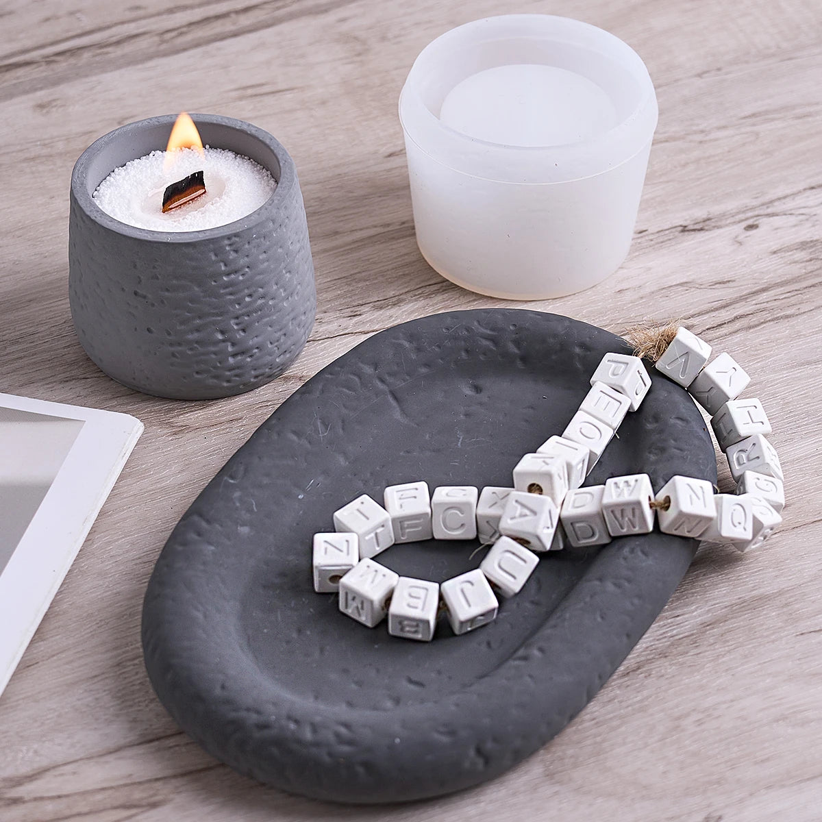 Lunar Rock Jar Tray Silicone Mold