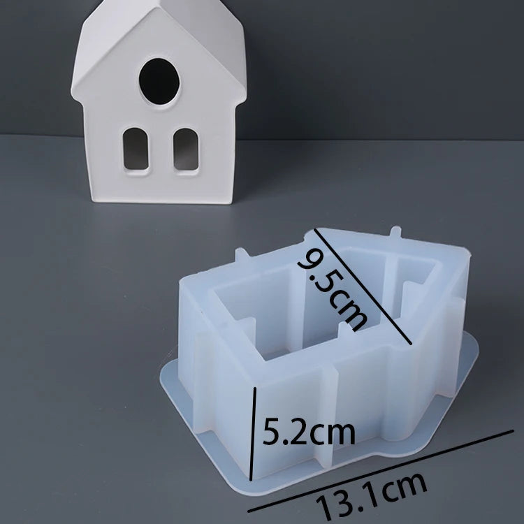 House Shape Candle Holder Silicone Mold.