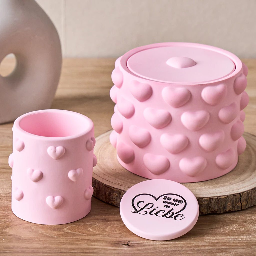 Heartloom Candle Jar with Lid Silicone Mold Set