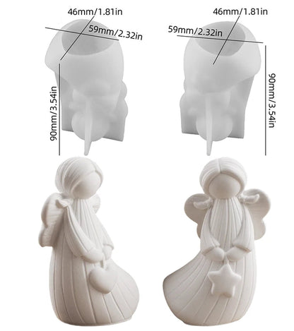 3D Angel Figurine Silicone Mold Set (2pcs)