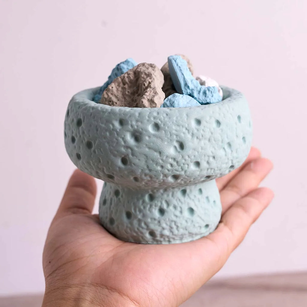 Lunar Rock Candle Cup Tray Silicone Mold