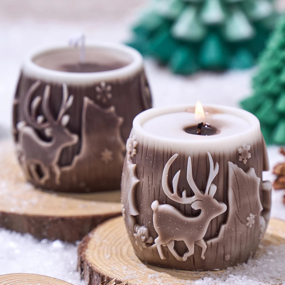 Christmas Reindeer Candle Silicone Mold