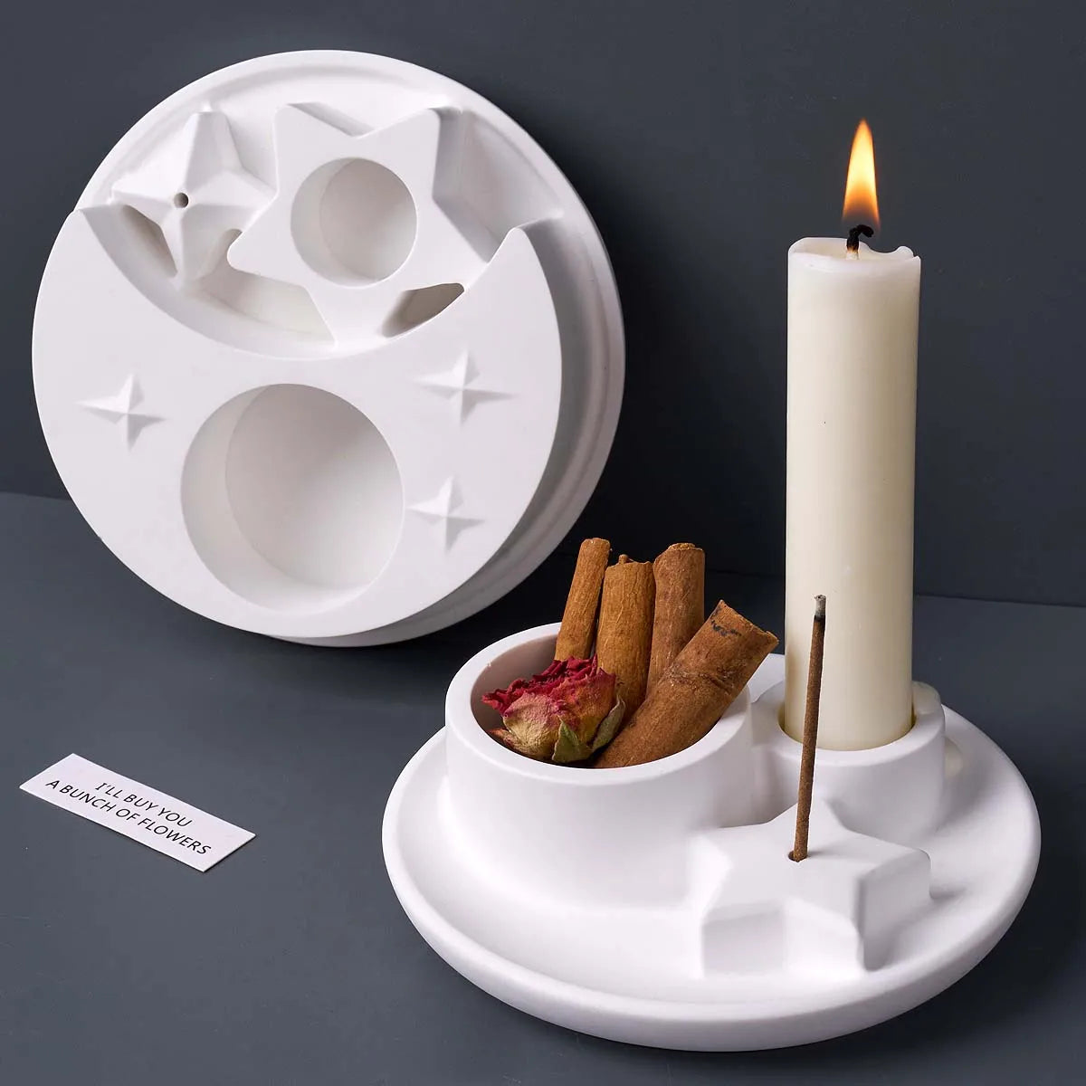 Combination Candle Holder Silicone Mold.