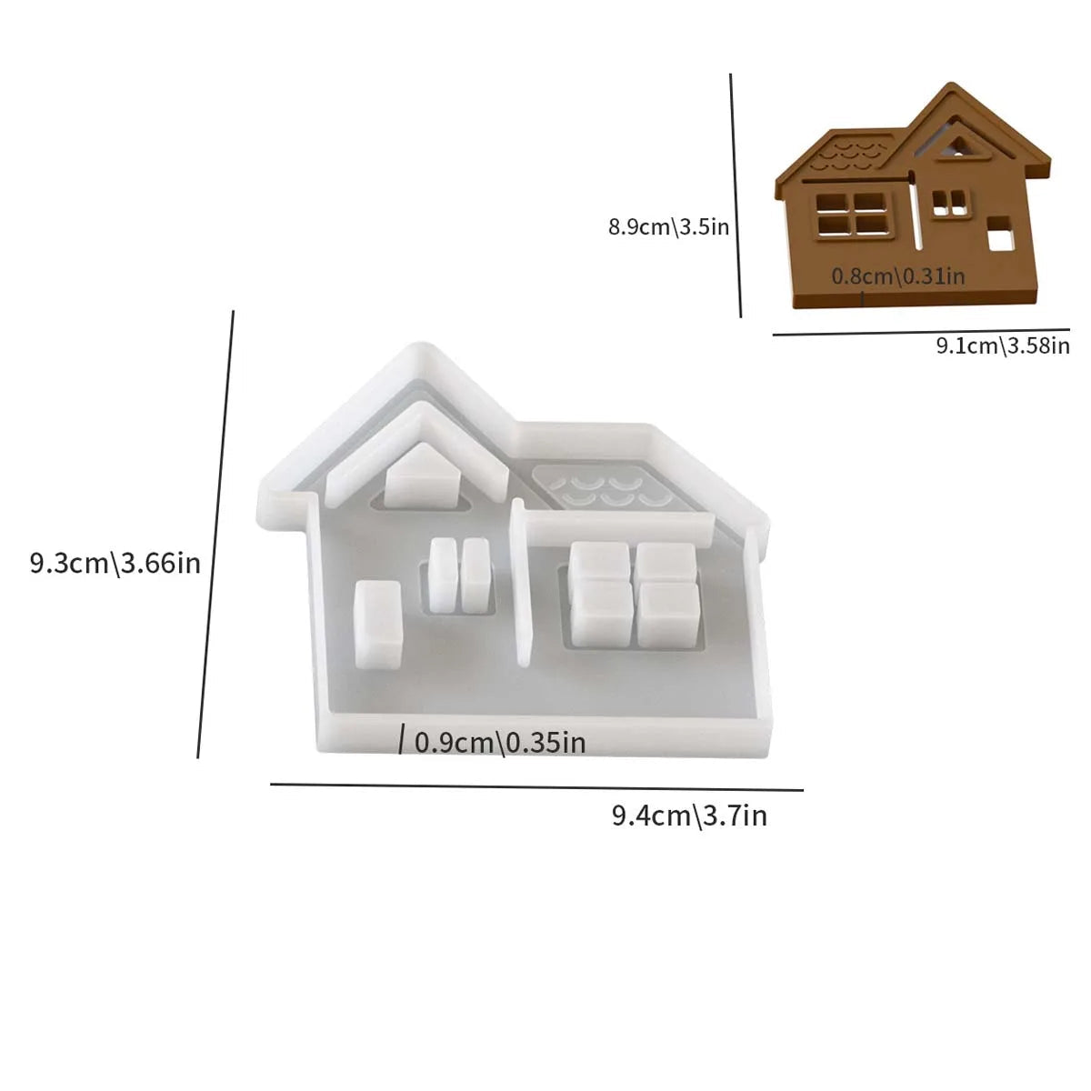 Christmas Tree & House Candle Holder Silicone Mold Set (7 pcs)