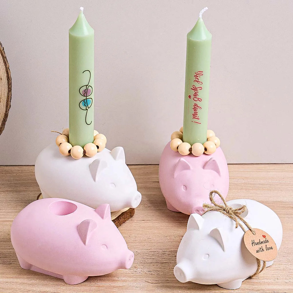 Little Pig Candle Holder Silicone Mold