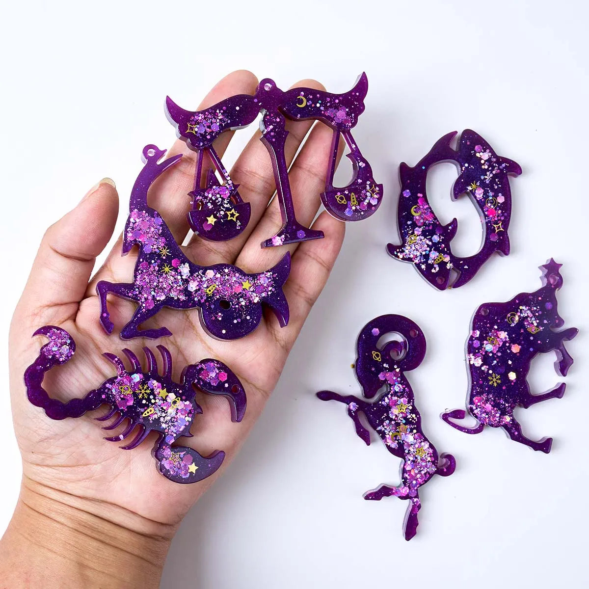 Zodiac Constellation Keychain Silicone Mold Set (2pcs)