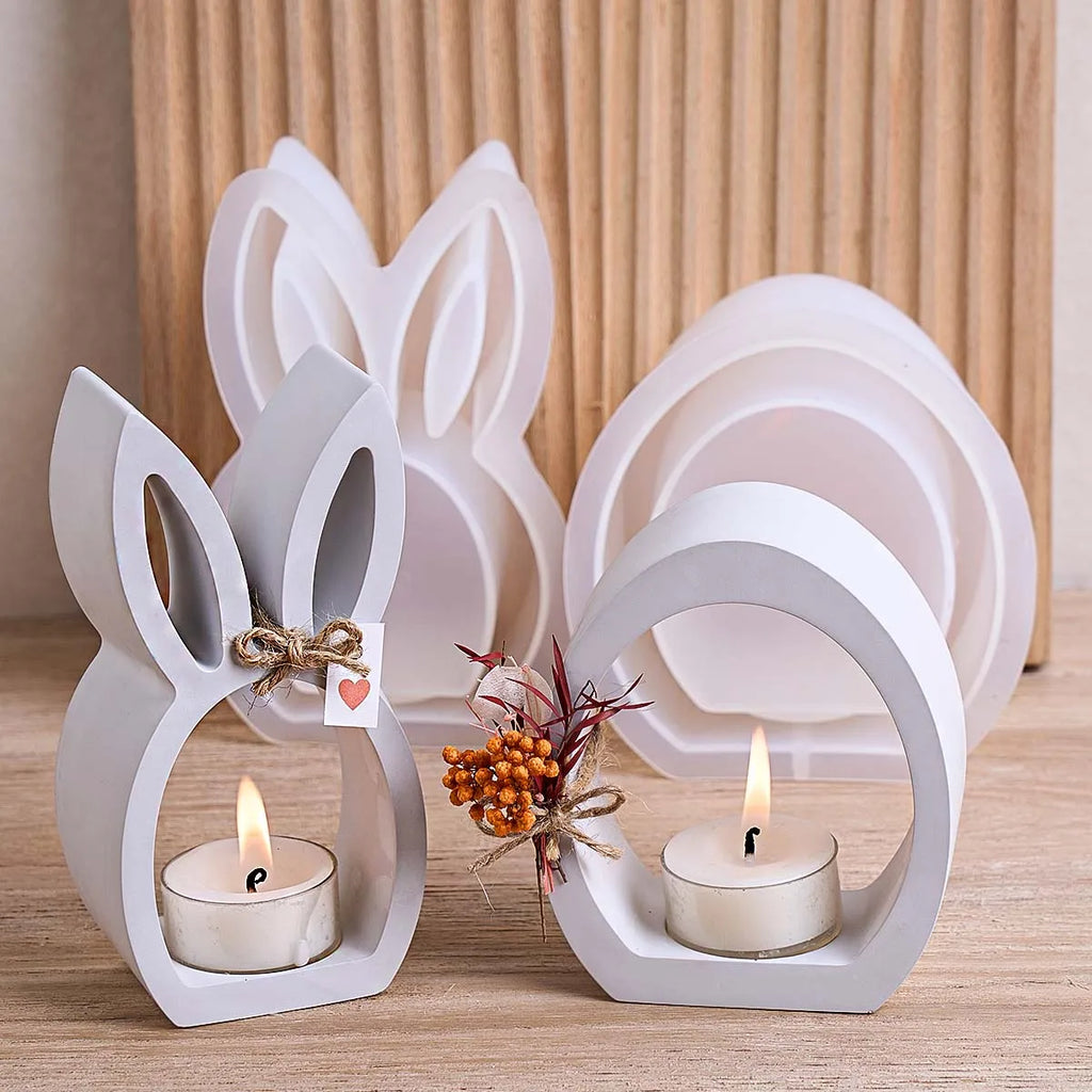 Hollow Bunny Egg Tea Light Holder Mold