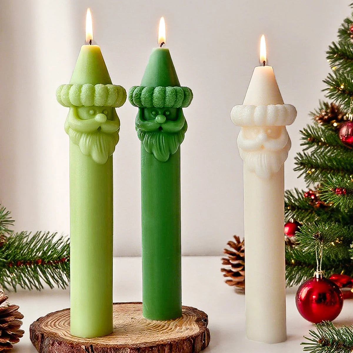 Santa Claus Tall Candle Silicone Mold