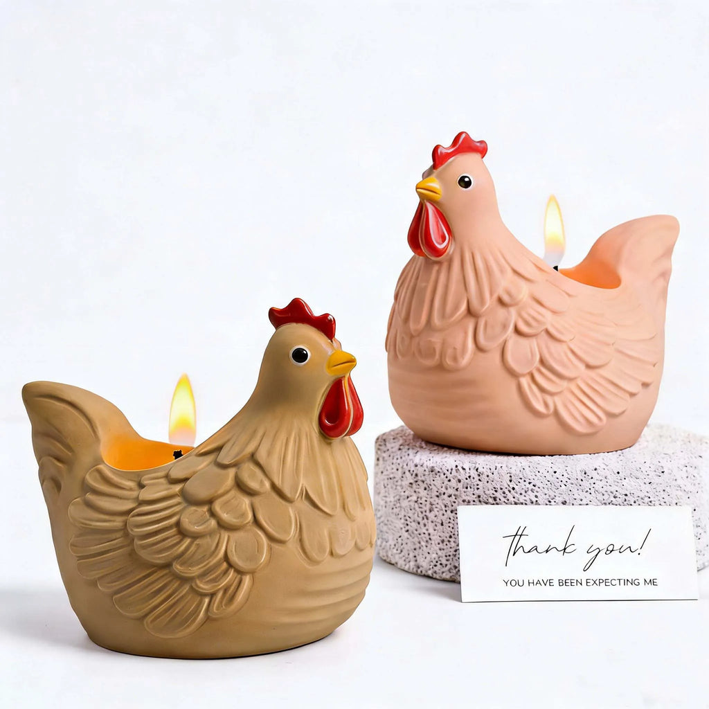 3D Hen Candle Holder and Decorative Vessel Silicone Mold