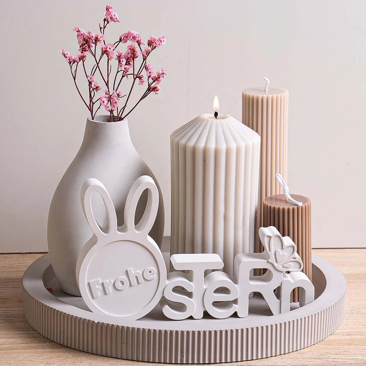 Spring Bunny Letter Ornament Silicone Mold