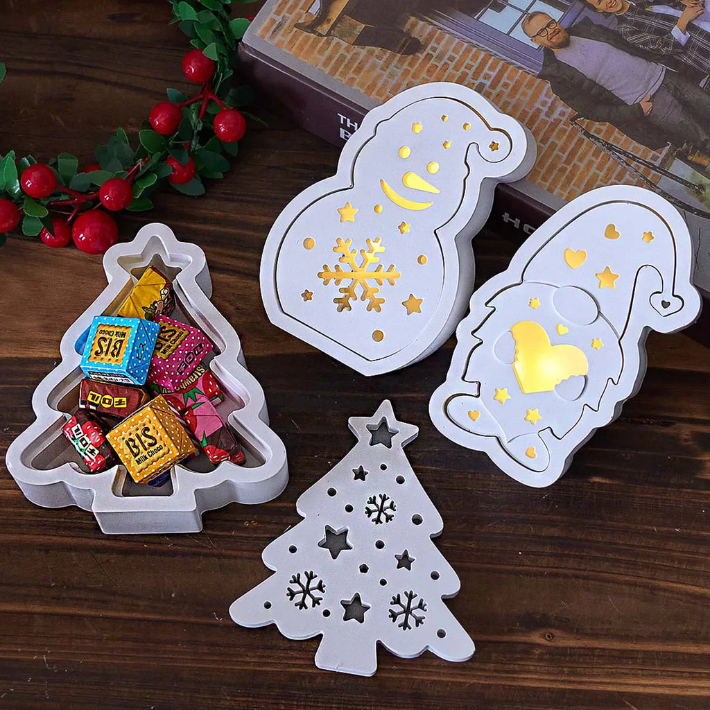 Christmas Hollow Silhouette Lamp Silicone Mold