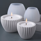Round Stripe Candle Cup Silicone Mold