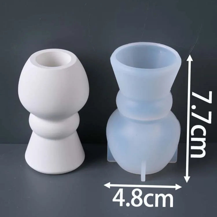 Geometric Roman Column Candle Holder Silicone Mold.