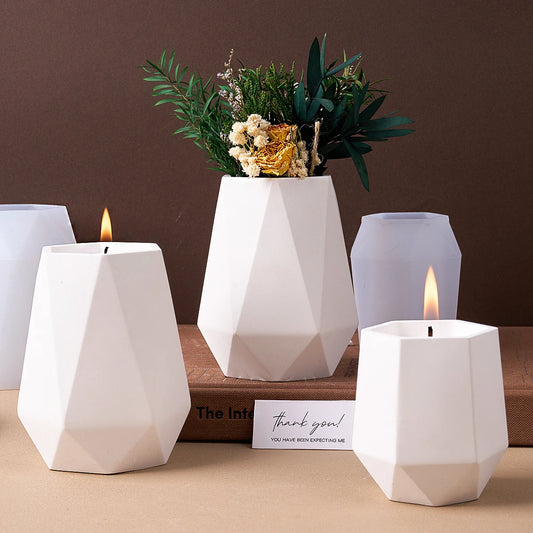 Hexagonal Candle Jar Silicone Mold.