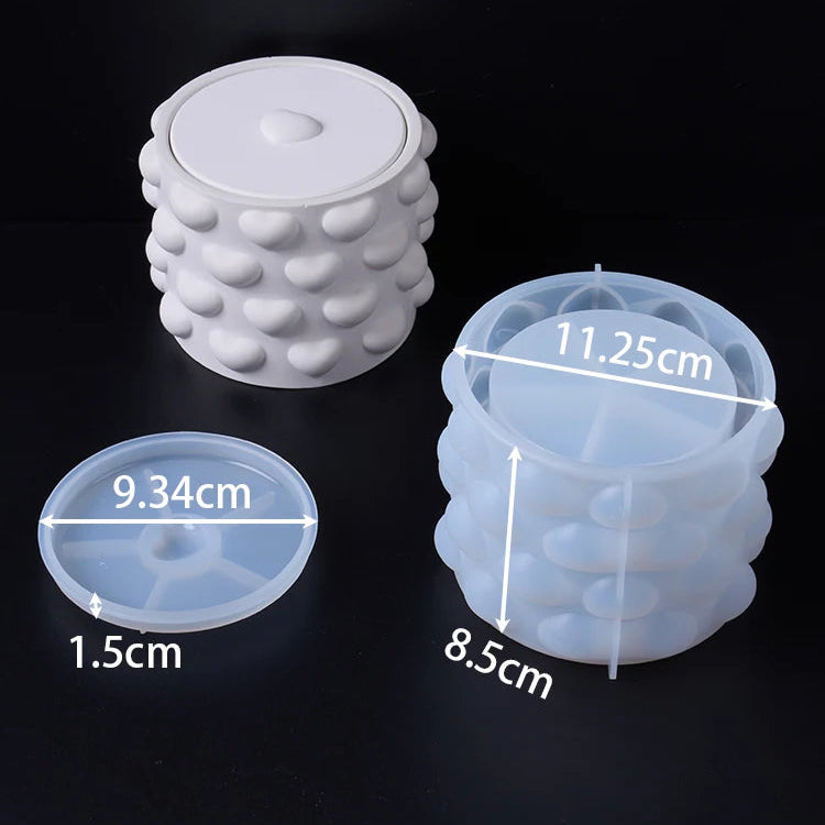 Heartloom Candle Jar with Lid Silicone Mold Set