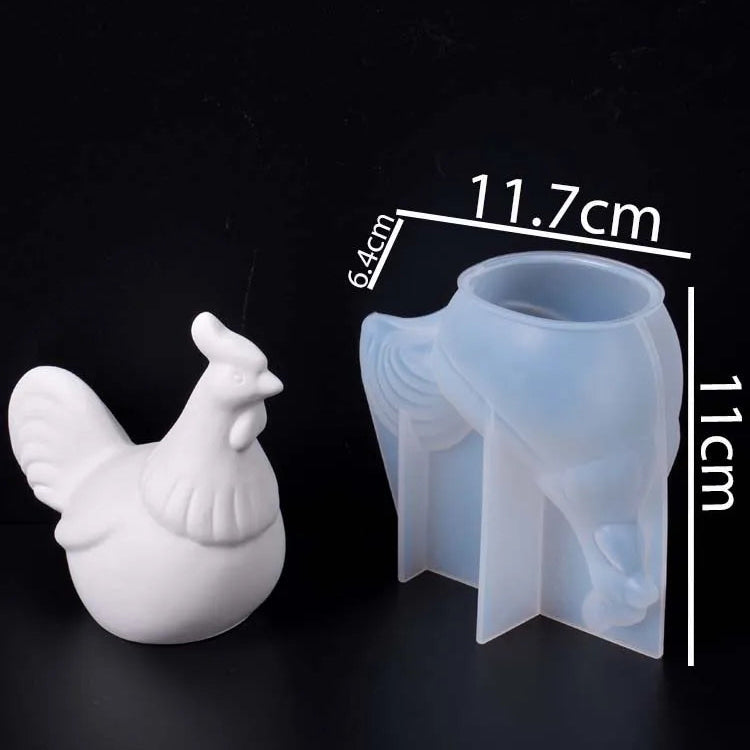 Farmhouse Chicken Figurine Silicone Mold Style C