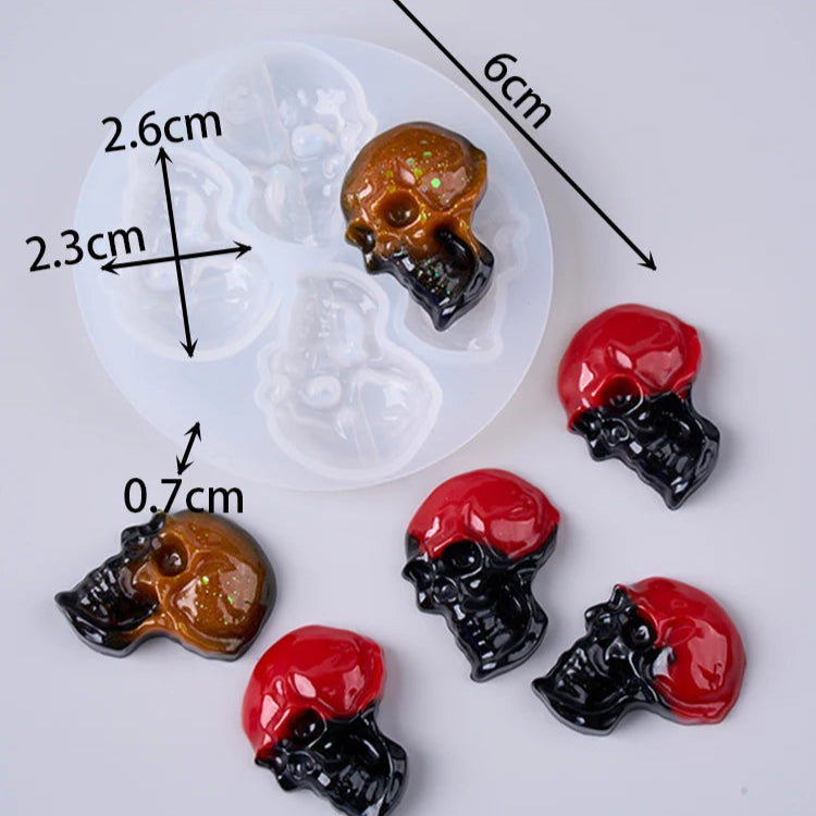 Halloween Silicone Mold Set (7pcs) – Skull, Hand, Pumpkin, Spider, Leaves