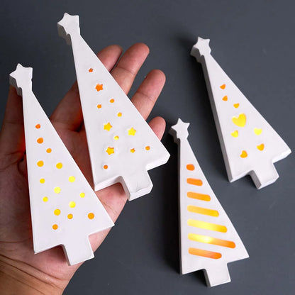 Hollow Christmas Tree Silhouette Lamp Silicone Mold