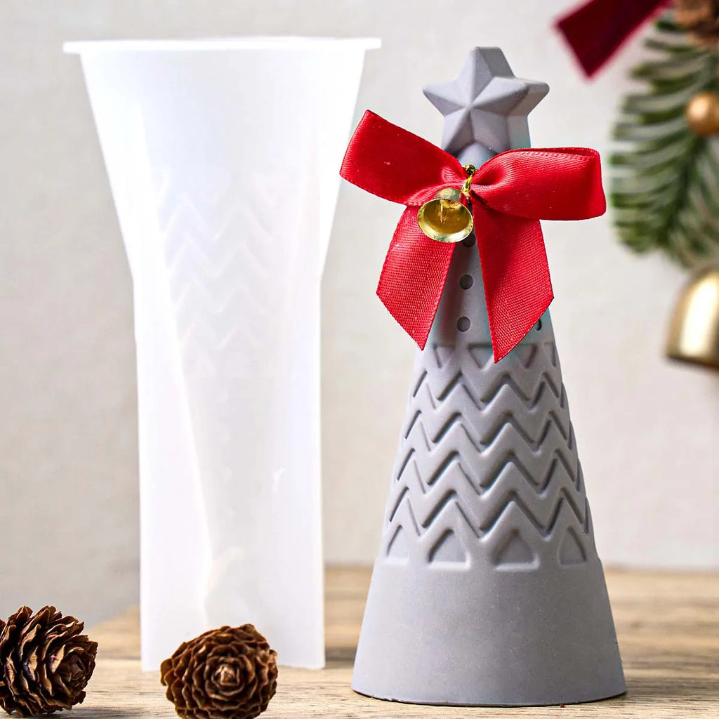 3D Christmas Tree Silicone Mold with Star Top