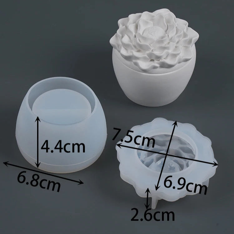Flower Candle Jar Silicone Mold for Crafts