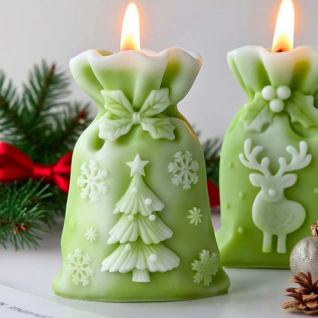 Christmas Gift Bag Candle Silicone Mold
