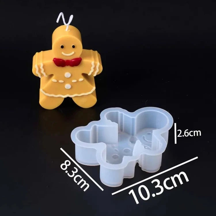 Frostell Piped-Trim Gingerbread Family Silicone Candle Mold