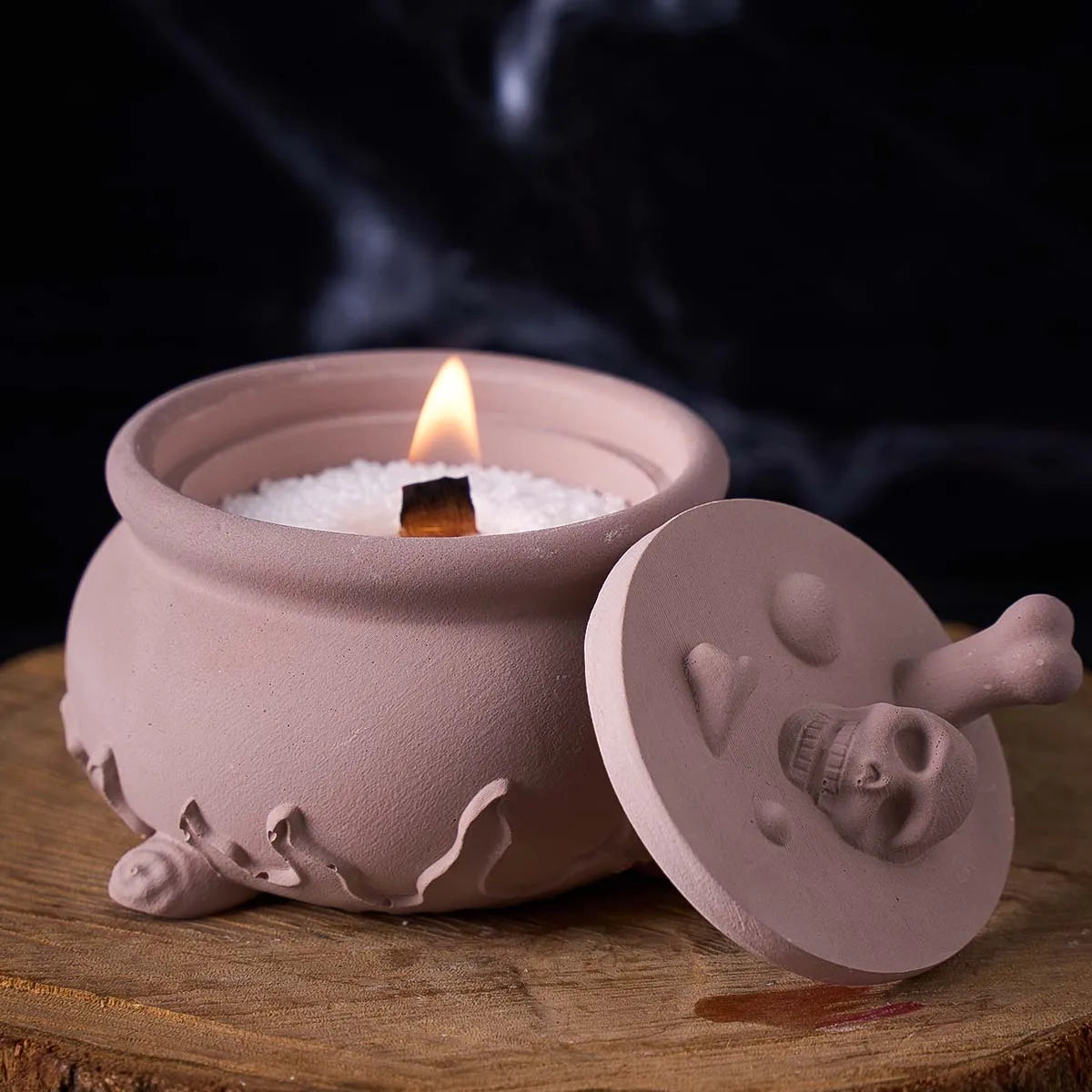 Halloween Skull Cauldron Silicone Jar Mold Set