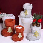 Christmas Knitted Boot Silicone Mold with Tree Design