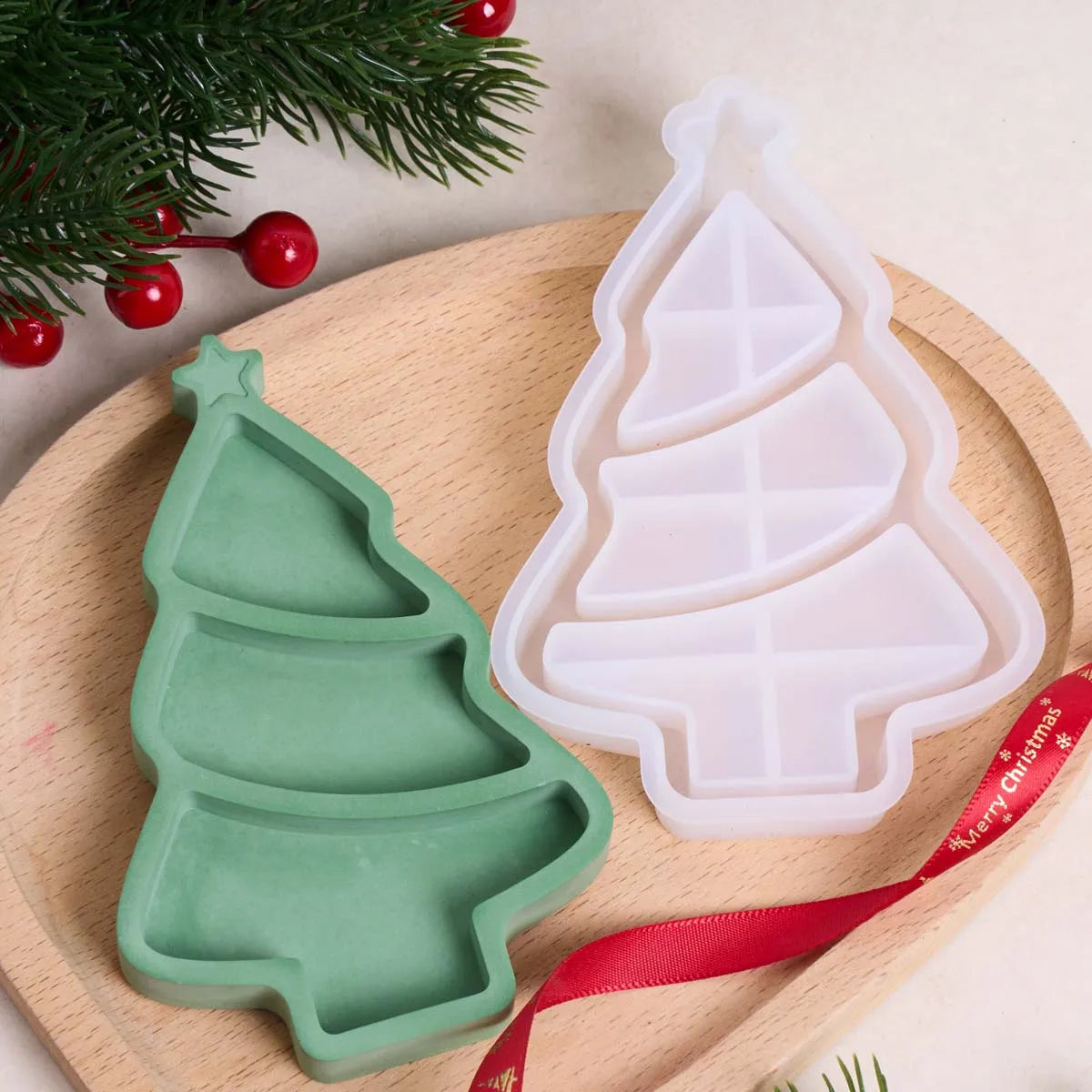Locun Sectioned Christmas Trinket Tray Silicone Mold