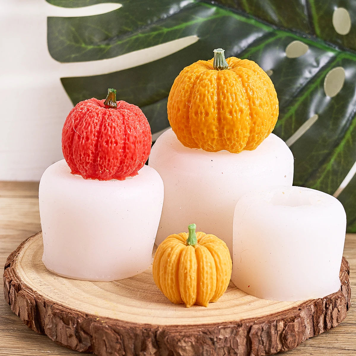 Pumpkin & Maple Leaf Silicone Candle Mold.