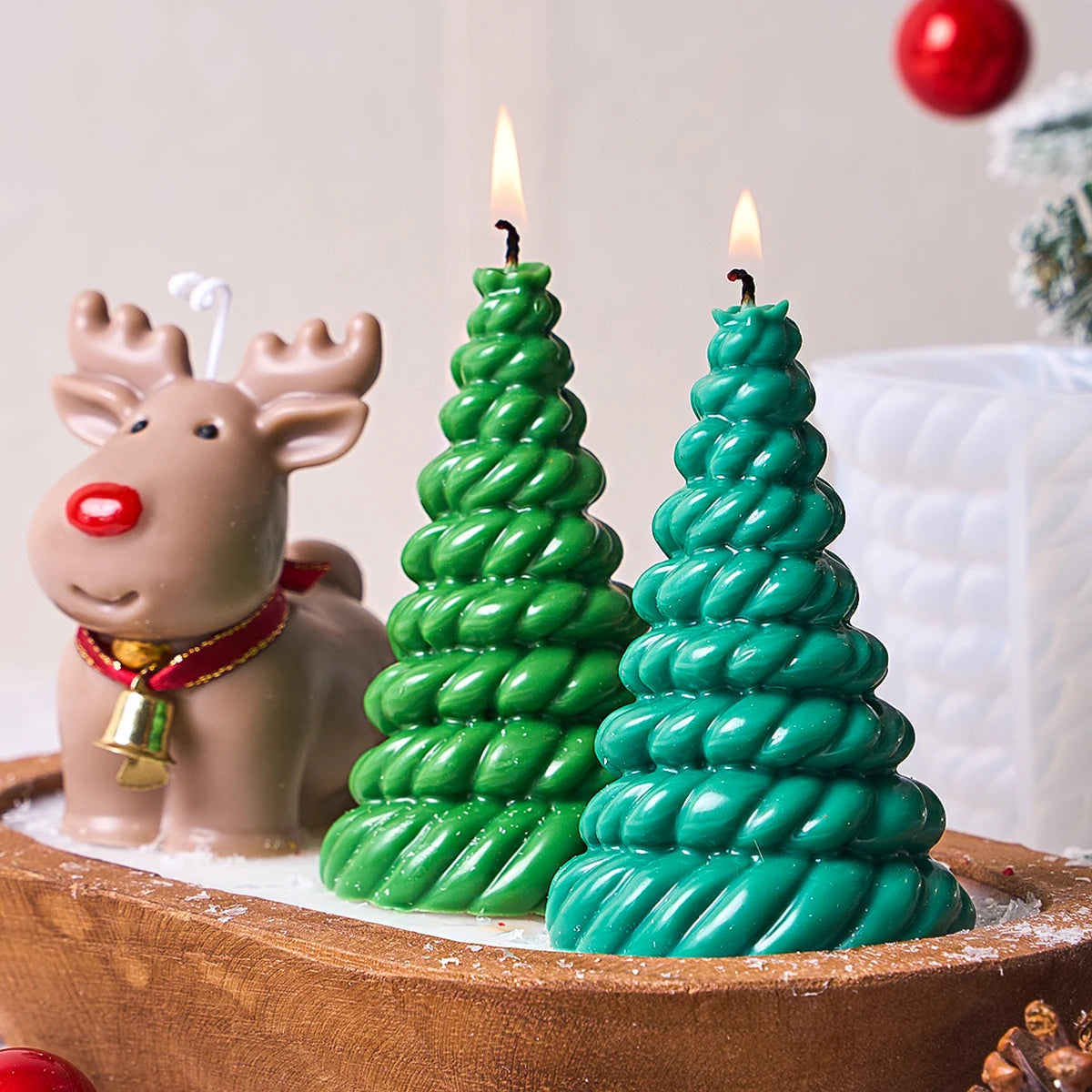Twisted Christmas Tree Silicone Candle Mold