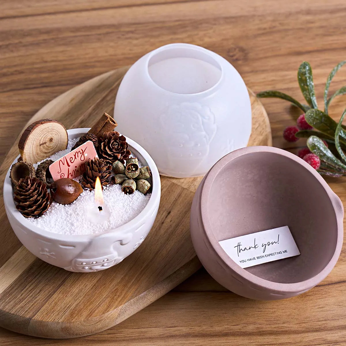 Santa Claus Relief Silicone Bowl Mold