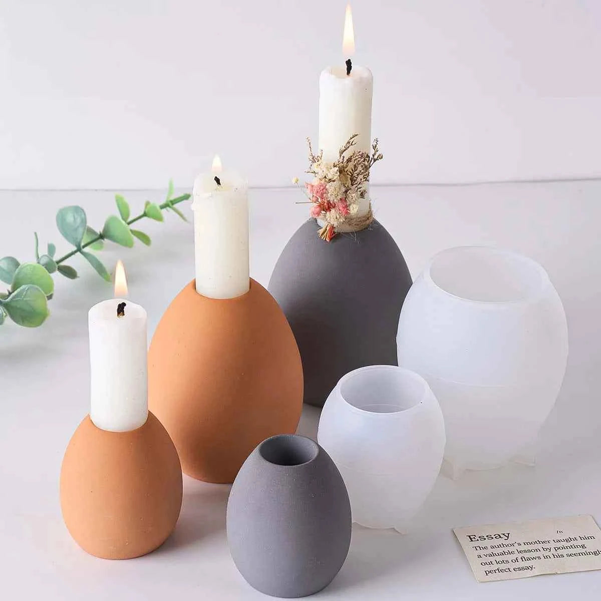 Ovum Smooth Bore Candle Holder Silicone Mold