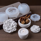 Flower Candle Jar Silicone Mold for Crafts