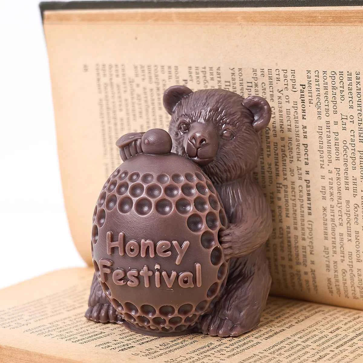 Relief Bear Silicone Candle Mold