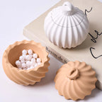 Twisted Ribbed Round Candle Jar Mold with Lid