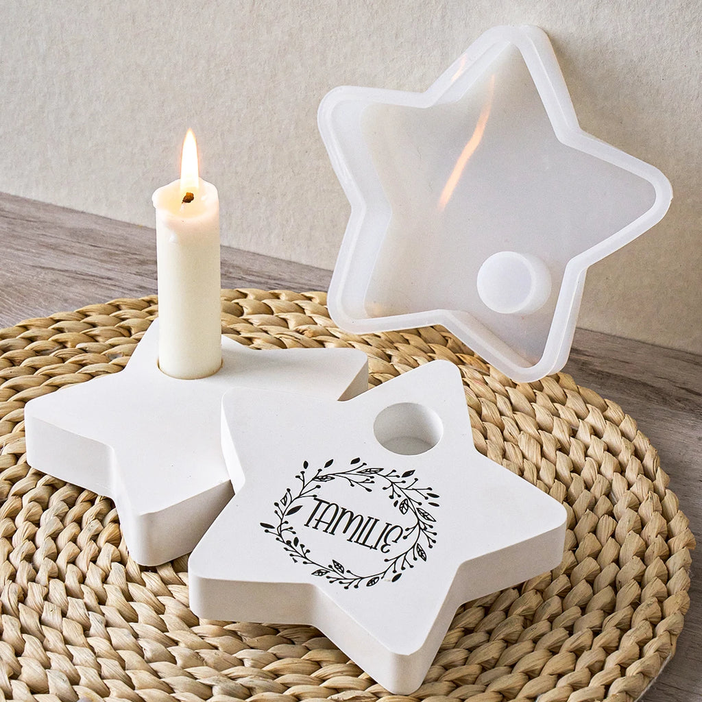 Star-Shaped Candle Holder Silicone Mold