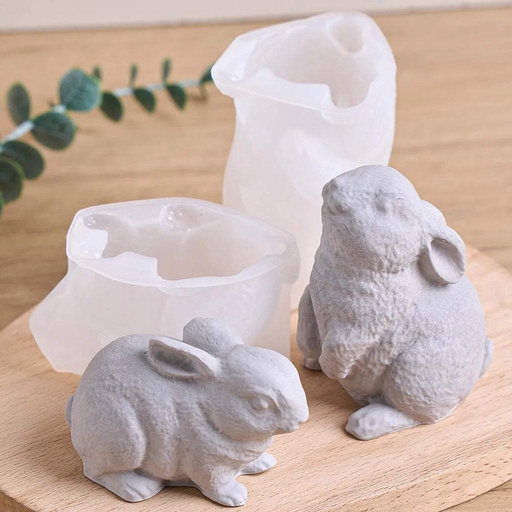 Detailed Bunny Figurine Mold