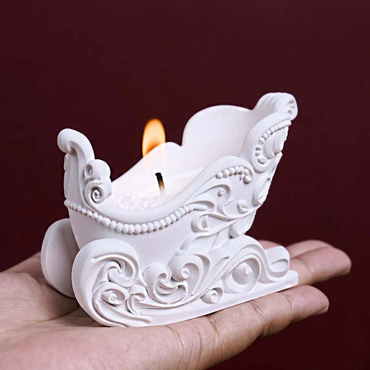 Christmas Sleigh Candle Jar Silicone Mold