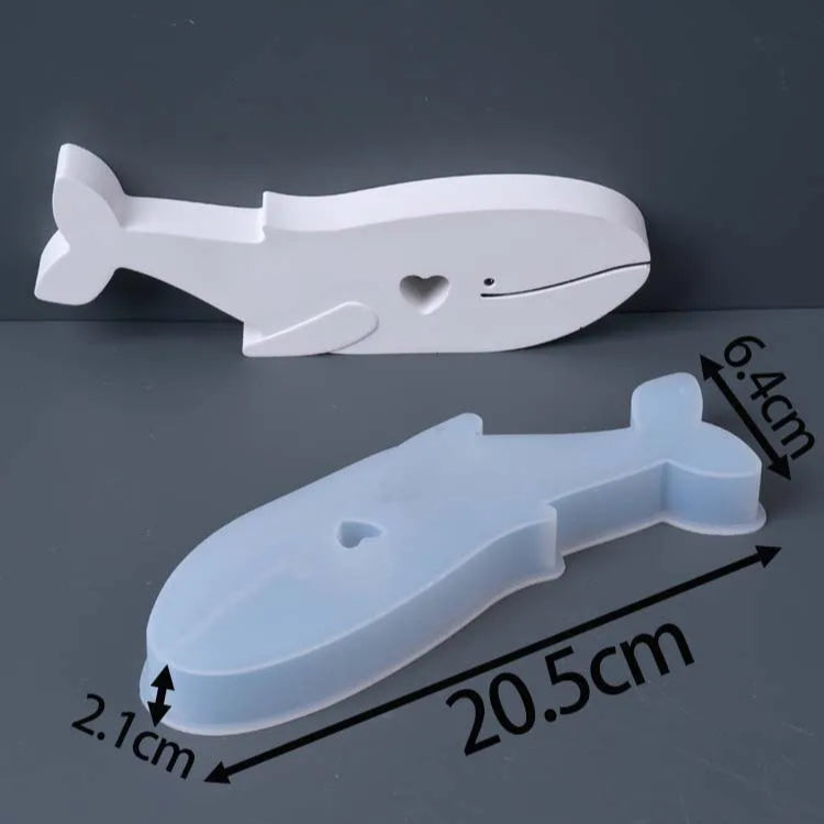 3D Love Whale Silicone Mold.