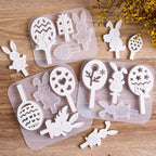 4-Piece Easter Star Bunny Tealight Holder Mold Set